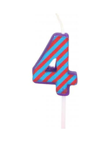 Bougie anniversaire chiffre 4 violet