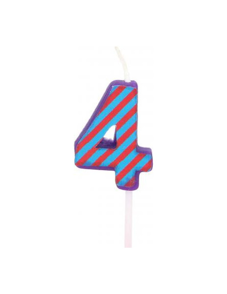 Bougie anniversaire chiffre 4 violet