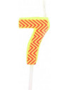 Bougie anniversaire chiffre 7 orange
