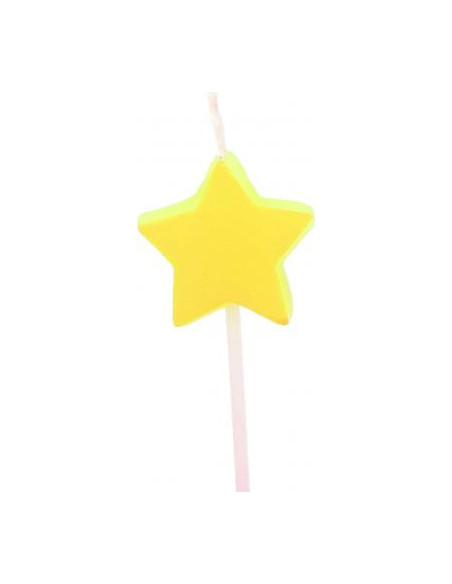 Bougie anniversaire etoile jaune