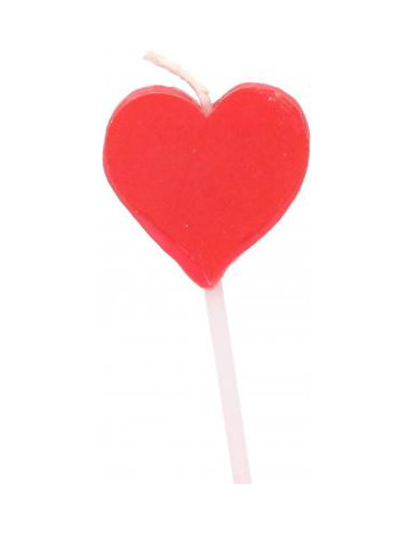 Bougie anniversaire coeur rouge