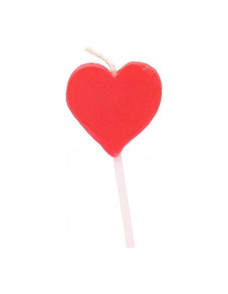 Bougie anniversaire coeur rouge