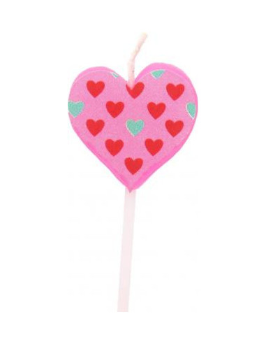 Bougie anniversaire coeur rose