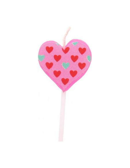 Bougie anniversaire coeur rose