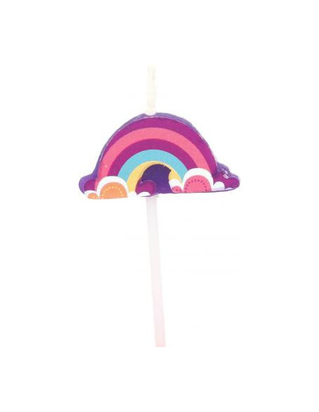 Bougie anniversaire arc en ciel