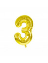 Ballon mylar chiffre 3 or 86cm
