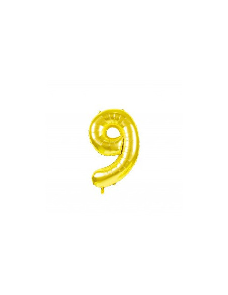 Ballon mylar chiffre 9 or 86cm