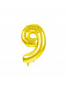 Ballon mylar chiffre 9 or 86cm