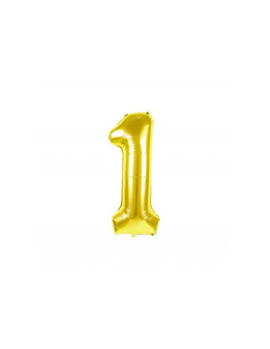 Ballon mylar chiffre 1 or 36cm