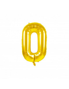 Ballon mylar chiffre 0 or 86cm