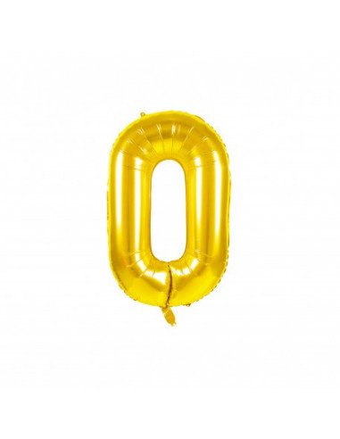 Ballon mylar chiffre 0 or 86cm