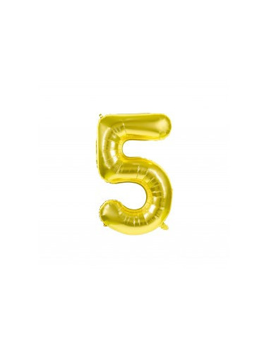 Ballon mylar chiffre 5 or 36cm