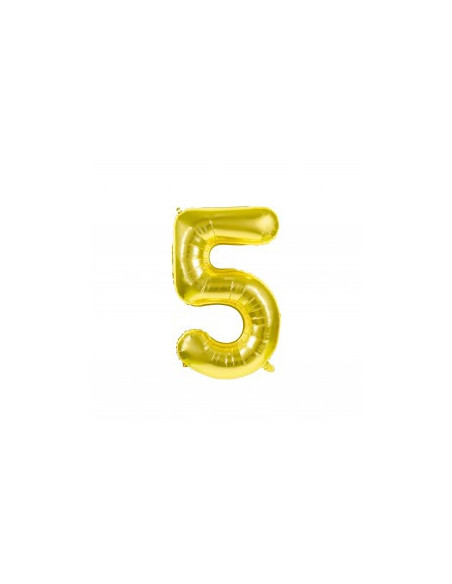Ballon mylar chiffre 5 or 36cm