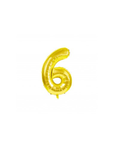 BALLON MYLAR CHIFFRE 6 OR 36CM