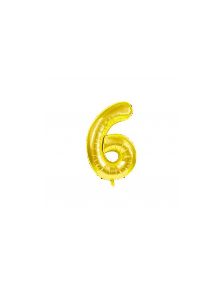 BALLON MYLAR CHIFFRE 6 OR 36CM