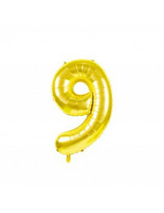 BALLON MYLAR CHIFFRE 9 OR 36CM