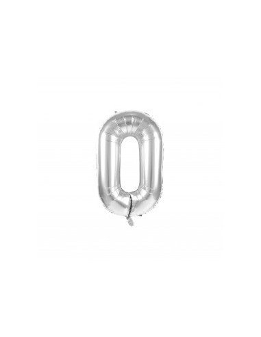 BALLON MYLAR CHIFFRE 0 ARGENT 36CM
