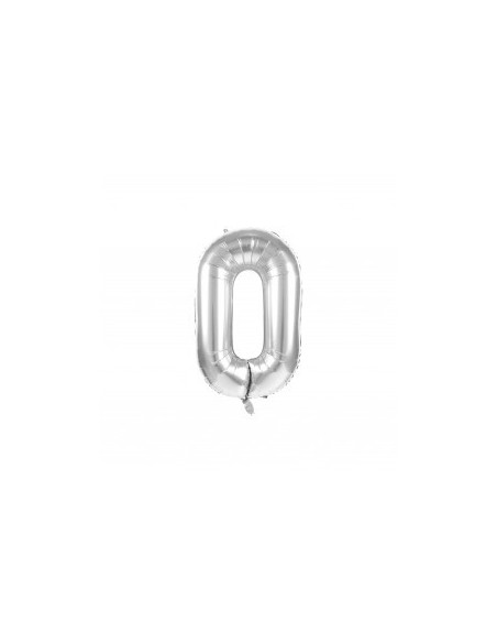 BALLON MYLAR CHIFFRE 0 ARGENT 36CM