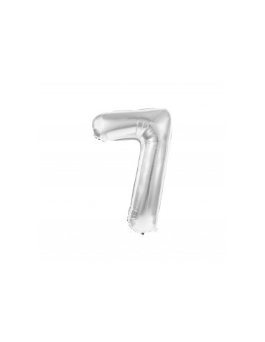 BALLON MYLAR CHIFFRE 7 ARGENT 36CM