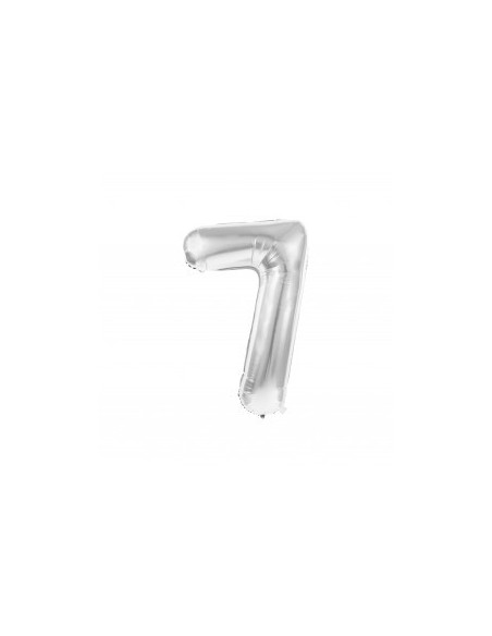 BALLON MYLAR CHIFFRE 7 ARGENT 36CM