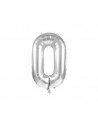 Ballon mylar chiffre 0 argent 86cm