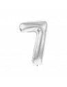 Ballon mylar chiffre 7 argent 86cm