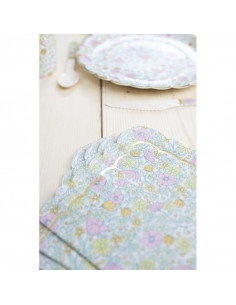 Serviettes festonnees 33x33cm shabby et or x 16 2