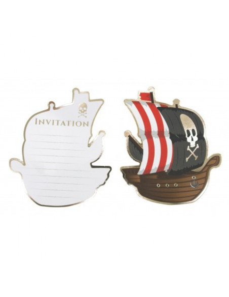 Set de 8 invitations pirate