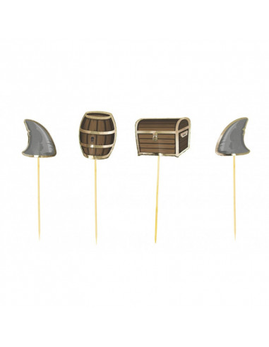 SET DE 6 DECORATIONS PIRATES POUR GATEAUX