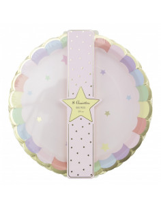 ASSIETTES FESTONNEES 23CM ROSE PASTEL X 8 2