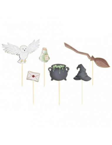 SET DE 6 DECORATIONS APPRENTI SORCIER POUR GATEAUX