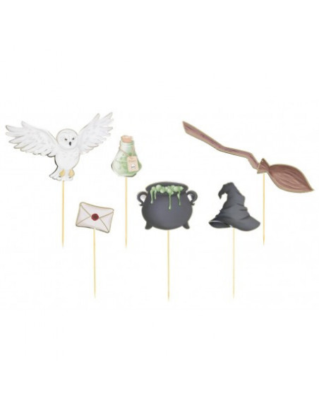 SET DE 6 DECORATIONS APPRENTI SORCIER POUR GATEAUX