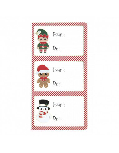 ETIQUETTES CADEAUX ADHESIVES SWEETY XMAS X 12