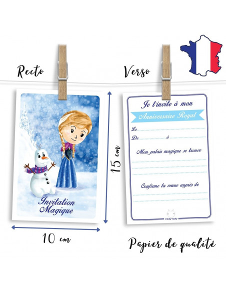 Pack 6 cartes invitation anna