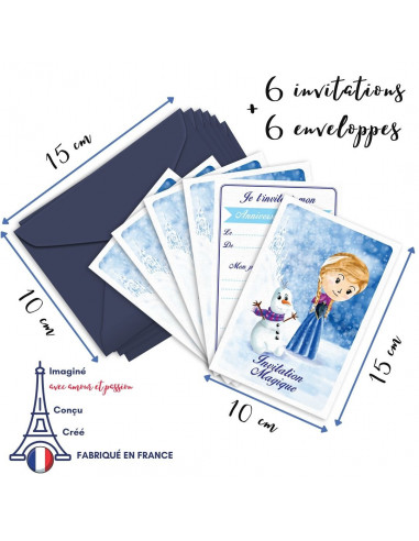 Pack 6 cartes invitation anna
