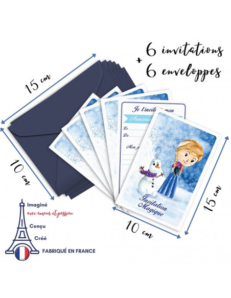 Pack 6 cartes invitation anna