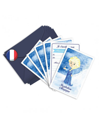 Pack 6 cartes inivitation elsa