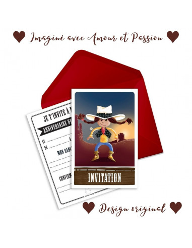 Pack 6 cartes invitations calamity