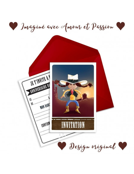 Pack 6 cartes invitations calamity