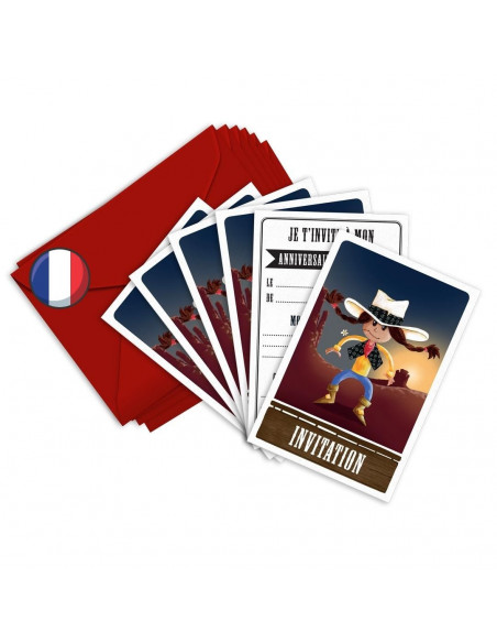 Pack 6 cartes invitations calamity