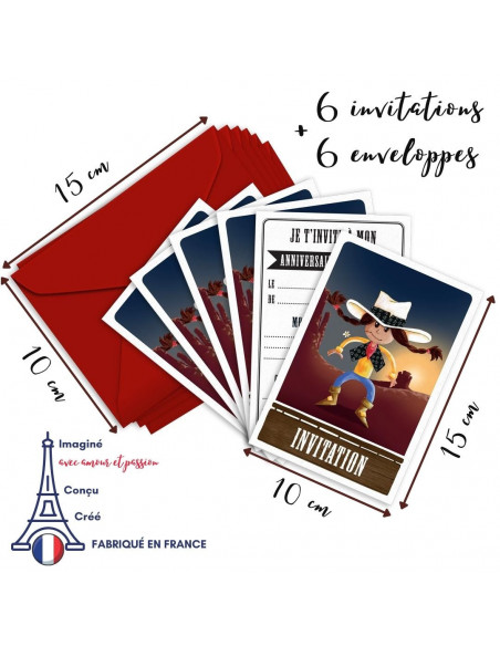 Pack 6 cartes invitations calamity