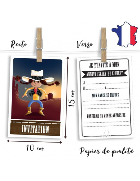 Pack 6 cartes invitations calamity
