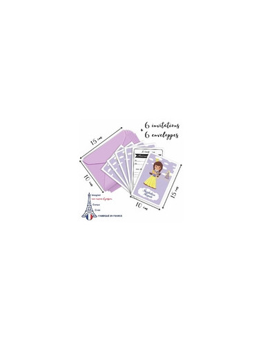 Pack invitation princesses mauves