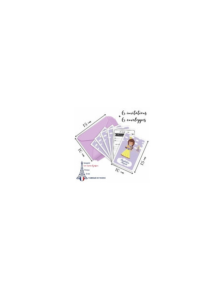Pack invitation princesses mauves