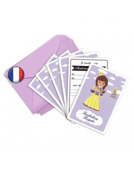 Pack invitation princesses mauves