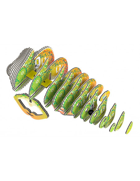 Eugy 3D Caméléon - Puzzle reptile écologique