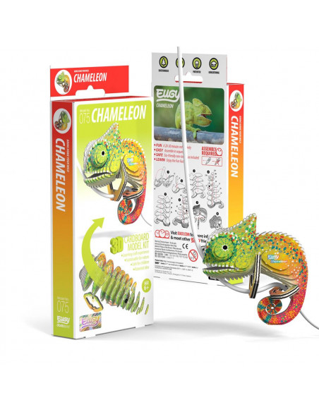 Eugy 3D Caméléon - Puzzle reptile écologique