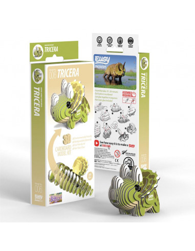 Eugy 3D Tricératops - Puzzle écologique préhistorique