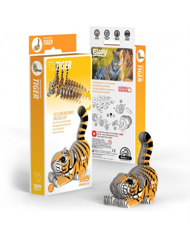 Eugy 3D Tigre - Puzzle écologique félin sauvage
