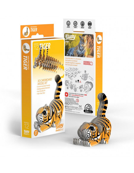 Eugy 3D Tigre - Puzzle écologique félin sauvage